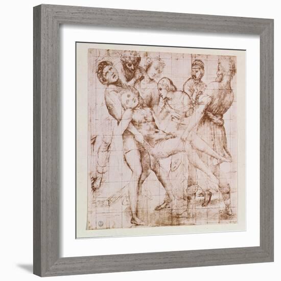 Study for the "Entombment" in the Galleria Borghese, Rome-Raphael-Framed Giclee Print