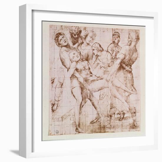 Study for the "Entombment" in the Galleria Borghese, Rome-Raphael-Framed Giclee Print