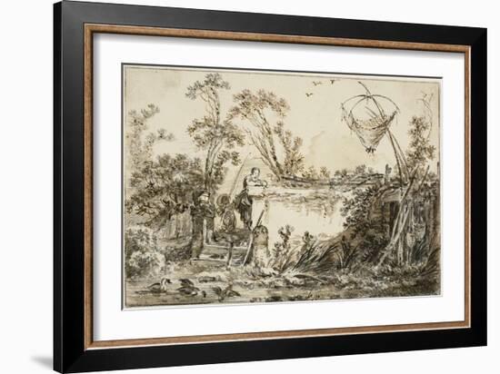 Study for the Frontispiece for Varie Vedute Del Gentile, C.1755-Jean-Baptiste Le Prince-Framed Giclee Print