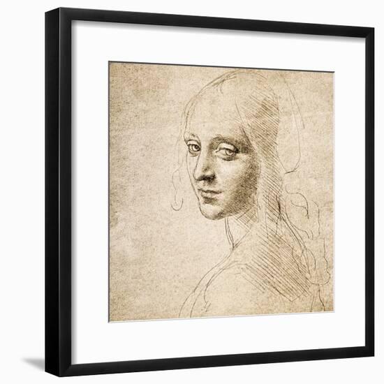 Study for the Head of a Girl, c.1483-Leonardo da Vinci-Framed Premium Giclee Print