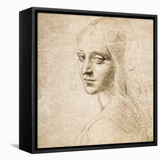 Study for the Head of a Girl, c.1483-Leonardo da Vinci-Framed Premier Image Canvas