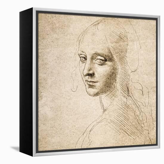 Study for the Head of a Girl, c.1483-Leonardo da Vinci-Framed Premier Image Canvas