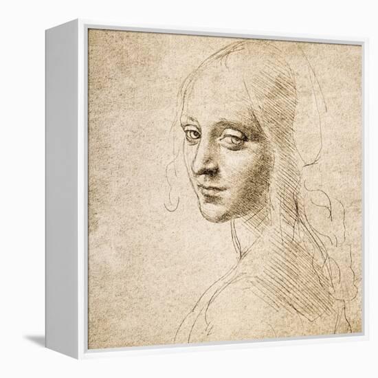 Study for the Head of a Girl, c.1483-Leonardo da Vinci-Framed Premier Image Canvas