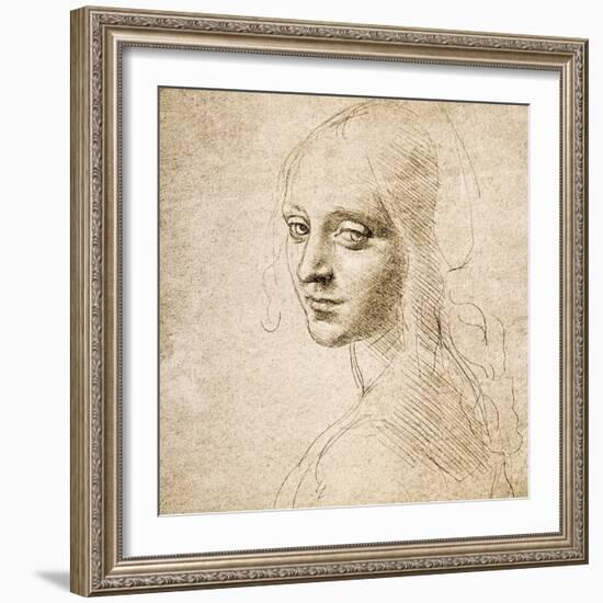 Study for the Head of a Girl, c.1483-Leonardo da Vinci-Framed Giclee Print