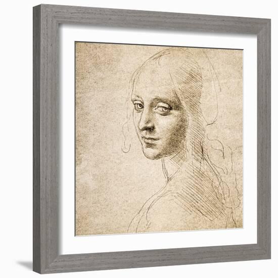 Study for the Head of a Girl, c.1483-Leonardo da Vinci-Framed Giclee Print