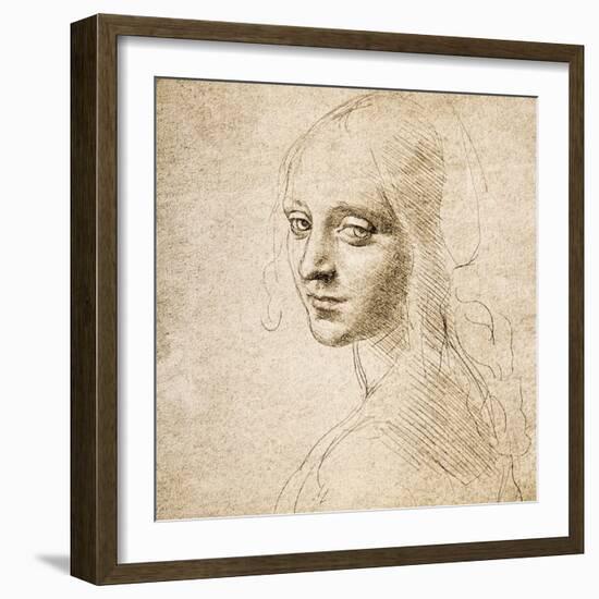 Study for the Head of a Girl, c.1483-Leonardo da Vinci-Framed Giclee Print