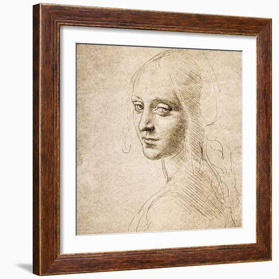 Study for the Head of a Girl, c.1483-Leonardo da Vinci-Framed Giclee Print