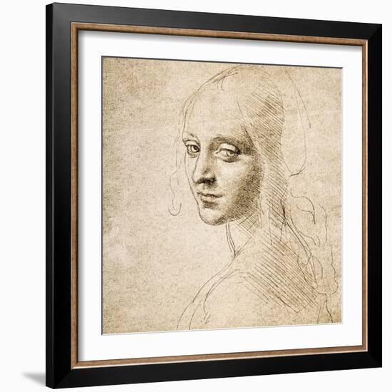 Study for the Head of a Girl, c.1483-Leonardo da Vinci-Framed Giclee Print