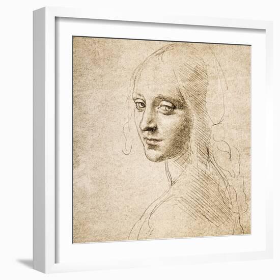 Study for the Head of a Girl, c.1483-Leonardo da Vinci-Framed Giclee Print