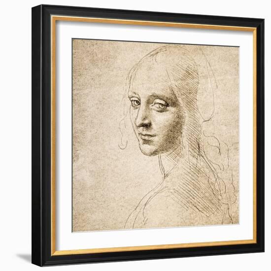 Study for the Head of a Girl, c.1483-Leonardo da Vinci-Framed Giclee Print