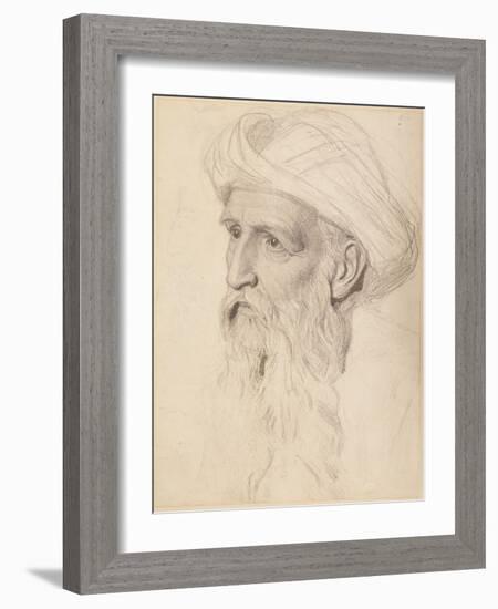 Study for the Head of Elijah, 1860-61 (Pencil on Paper)-Albert Joseph Moore-Framed Giclee Print