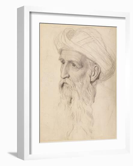 Study for the Head of Elijah, 1860-61 (Pencil on Paper)-Albert Joseph Moore-Framed Giclee Print