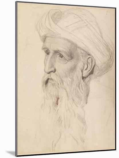 Study for the Head of Elijah, 1860-61 (Pencil on Paper)-Albert Joseph Moore-Mounted Giclee Print