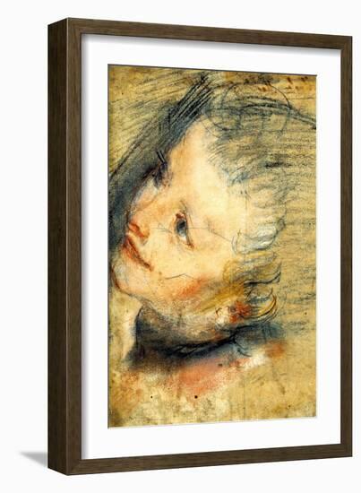 Study for the Head of Jesus Christ-Federico Barocci-Framed Art Print