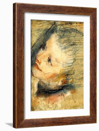 Study for the Head of Jesus Christ-Federico Barocci-Framed Art Print