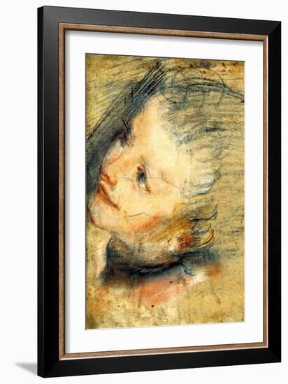 Study for the Head of Jesus Christ-Federico Barocci-Framed Art Print