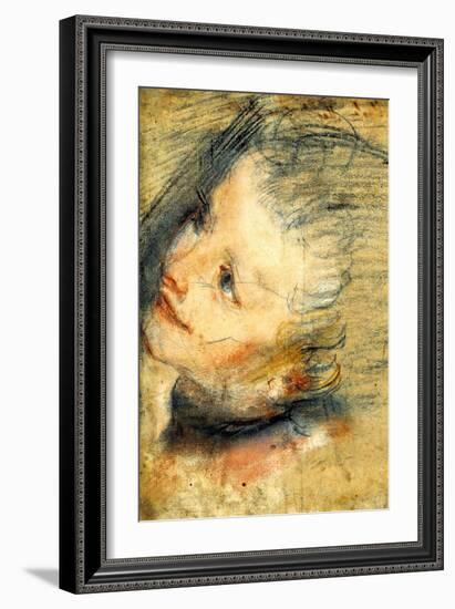 Study for the Head of Jesus Christ-Federico Barocci-Framed Art Print