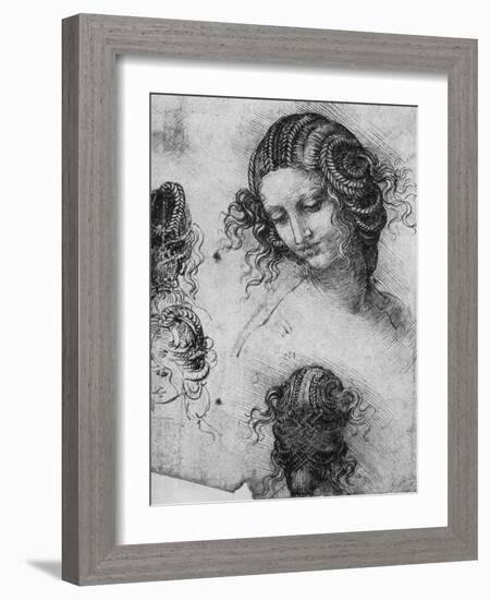 Study for the Head of Leda, 1503-1507-Leonardo da Vinci-Framed Giclee Print