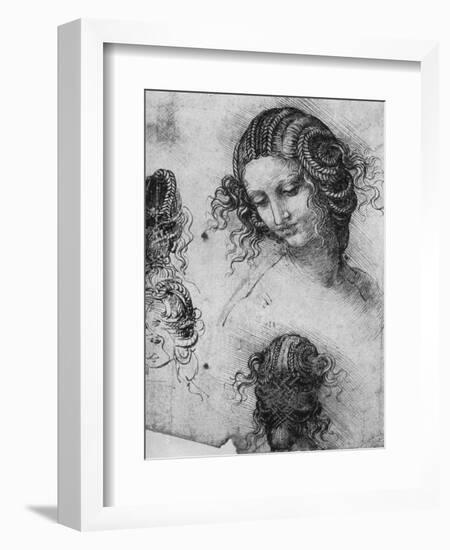 Study for the Head of Leda, 1503-1507-Leonardo da Vinci-Framed Giclee Print