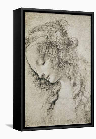 Study for the Head of Mary Magdalene-Leonardo da Vinci-Framed Premier Image Canvas