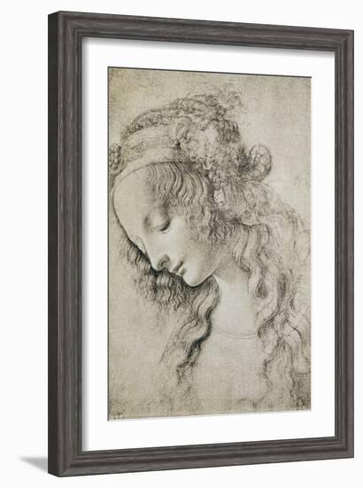 Study for the Head of Mary Magdalene-Leonardo da Vinci-Framed Giclee Print