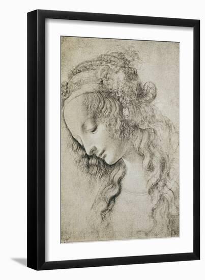 Study for the Head of Mary Magdalene-Leonardo da Vinci-Framed Giclee Print
