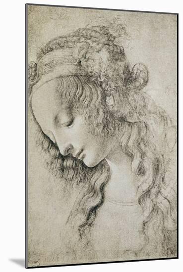 Study for the Head of Mary Magdalene-Leonardo da Vinci-Mounted Giclee Print