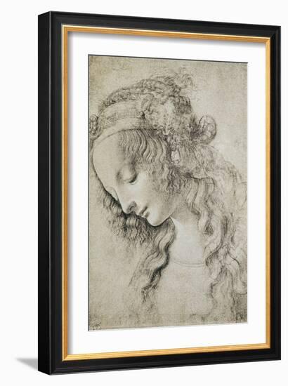 Study for the Head of Mary Magdalene-Leonardo da Vinci-Framed Giclee Print
