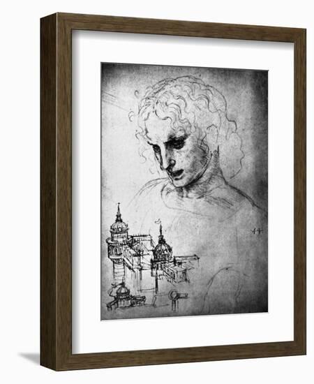 Study for the Head of St James and an Architectural Drawing, 15th Century-Leonardo da Vinci-Framed Giclee Print