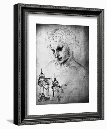 Study for the Head of St James and an Architectural Drawing, 15th Century-Leonardo da Vinci-Framed Giclee Print