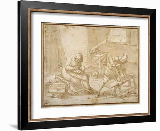 Study for the Holy Family in the Carpenter's Shop-Luca Cambiaso-Framed Giclee Print