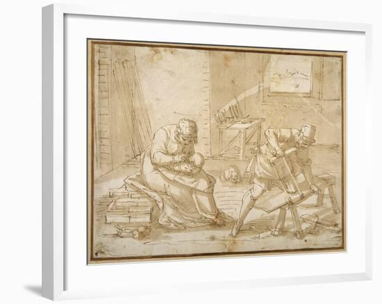 Study for the Holy Family in the Carpenter's Shop-Luca Cambiaso-Framed Giclee Print