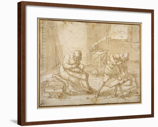 Study for the Holy Family in the Carpenter's Shop-Luca Cambiaso-Framed Giclee Print