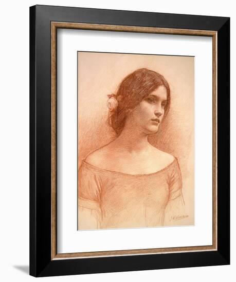 Study for 'The Lady Clare', C.1900 (Red Chalk on Paper) (See 55018)-John William Waterhouse-Framed Giclee Print