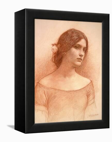 Study for 'The Lady Clare', C.1900 (Red Chalk on Paper) (See 55018)-John William Waterhouse-Framed Premier Image Canvas