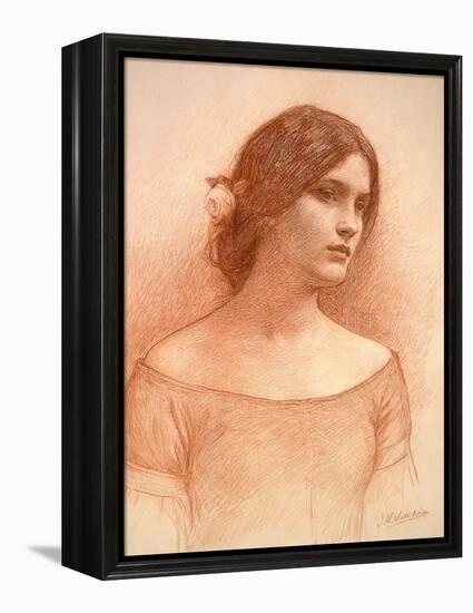 Study for 'The Lady Clare', C.1900 (Red Chalk on Paper) (See 55018)-John William Waterhouse-Framed Premier Image Canvas