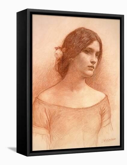 Study for 'The Lady Clare', C.1900 (Red Chalk on Paper) (See 55018)-John William Waterhouse-Framed Premier Image Canvas