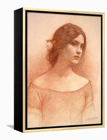 Study for 'The Lady Clare', C.1900 (Red Chalk on Paper) (See 55018)-John William Waterhouse-Framed Premier Image Canvas