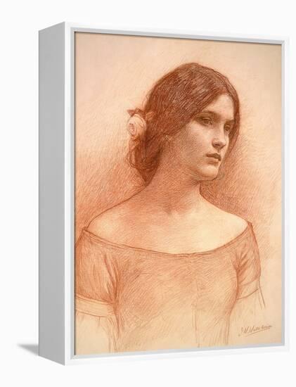 Study for 'The Lady Clare', C.1900 (Red Chalk on Paper) (See 55018)-John William Waterhouse-Framed Premier Image Canvas