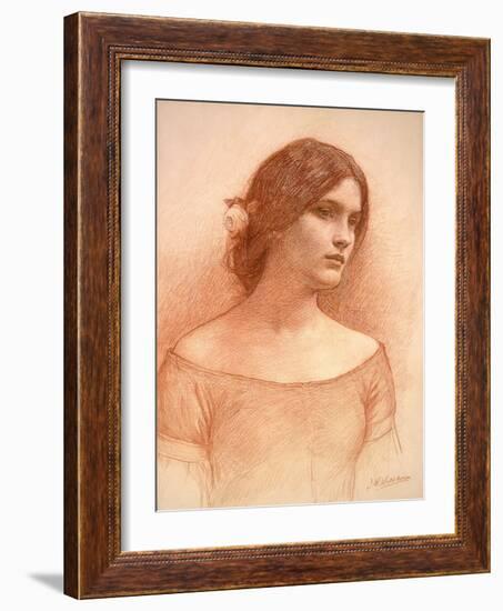 Study for 'The Lady Clare', C.1900 (Red Chalk on Paper) (See 55018)-John William Waterhouse-Framed Giclee Print