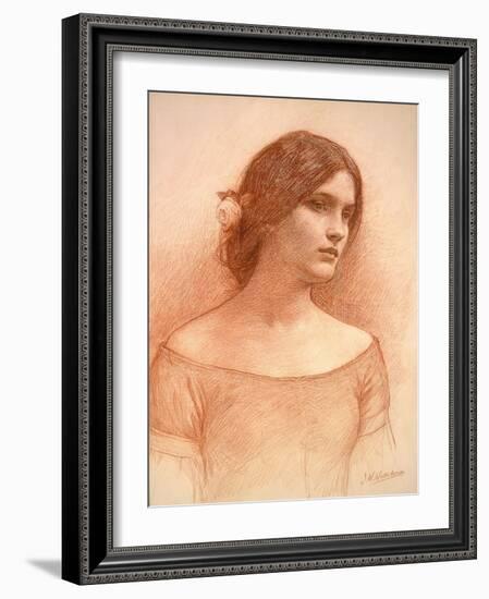 Study for 'The Lady Clare', C.1900 (Red Chalk on Paper) (See 55018)-John William Waterhouse-Framed Giclee Print