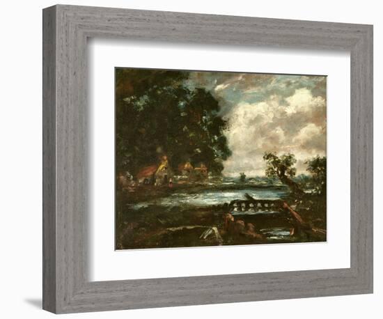 Study for the Leaping Horse (View on the Stour)-John Constable-Framed Giclee Print