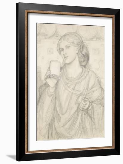 Study for 'The Loving Cup' (Pencil on Paper)-Dante Gabriel Charles Rossetti-Framed Giclee Print