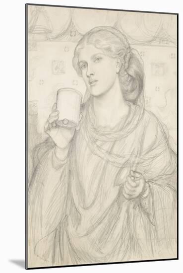 Study for 'The Loving Cup' (Pencil on Paper)-Dante Gabriel Charles Rossetti-Mounted Giclee Print