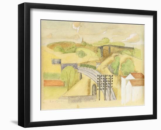 Study for the Meulan Viaduct; Etude Pour Le Viaduc de Meulan, 1912-Roger de La Fresnaye-Framed Giclee Print