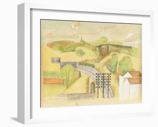 Study for the Meulan Viaduct; Etude Pour Le Viaduc de Meulan, 1912-Roger de La Fresnaye-Framed Giclee Print