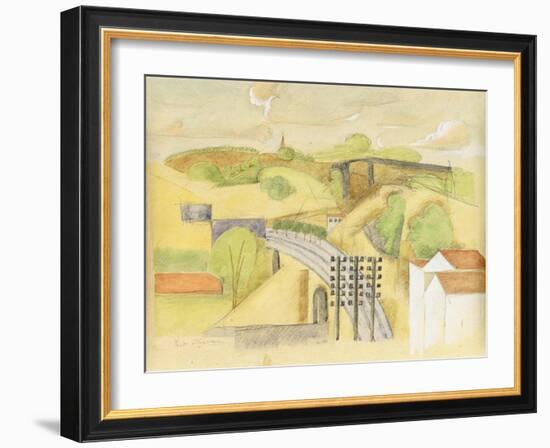 Study for the Meulan Viaduct; Etude Pour Le Viaduc de Meulan, 1912-Roger de La Fresnaye-Framed Giclee Print