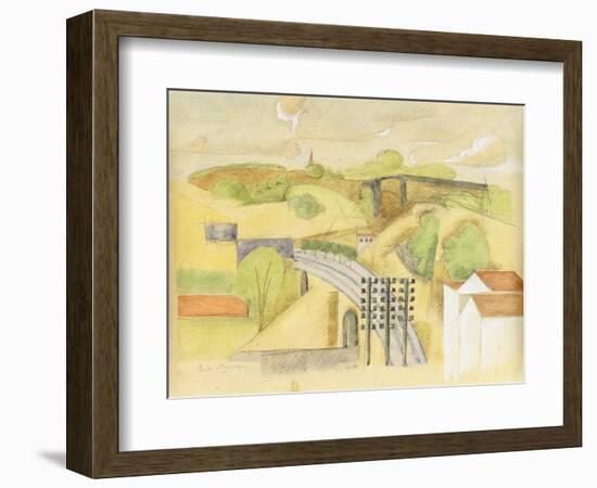 Study for the Meulan Viaduct; Etude Pour Le Viaduc de Meulan, 1912-Roger de La Fresnaye-Framed Giclee Print