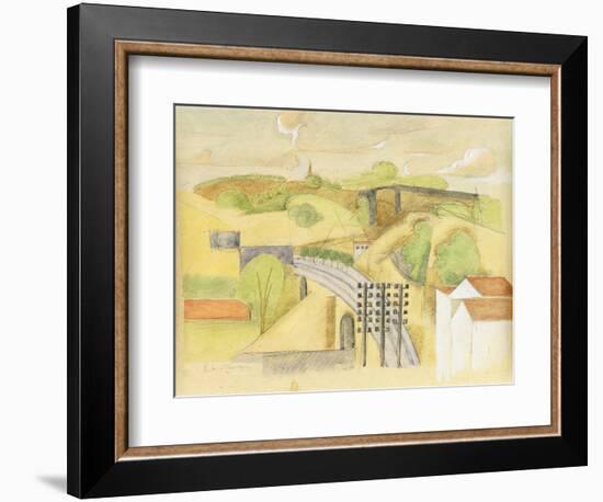 Study for the Meulan Viaduct; Etude Pour Le Viaduc de Meulan, 1912-Roger de La Fresnaye-Framed Giclee Print