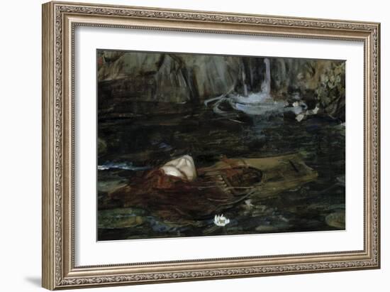 Study for the Nymphs Finding the Head of Orpheus-John William Waterhouse-Framed Giclee Print